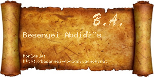 Besenyei Abdiás névjegykártya